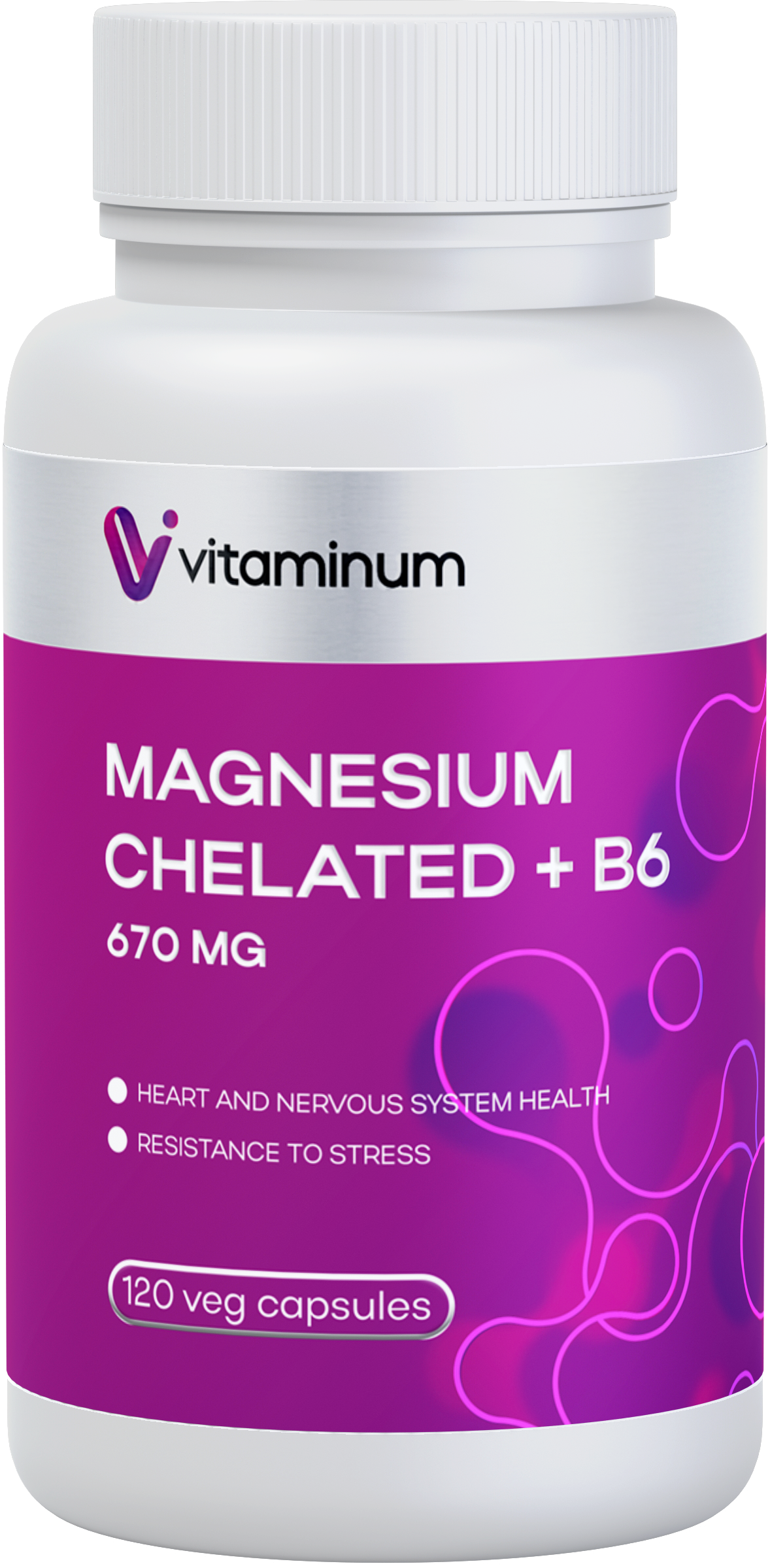  Vitaminum МАГНИЙ ХЕЛАТ + витамин В6 (670 MG) 120 капсул 800 мг  в Заринске