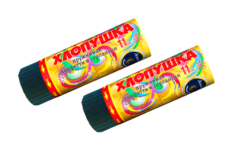  Пружинная хлопушка 11см с конфетти и серпантином  в Заринске